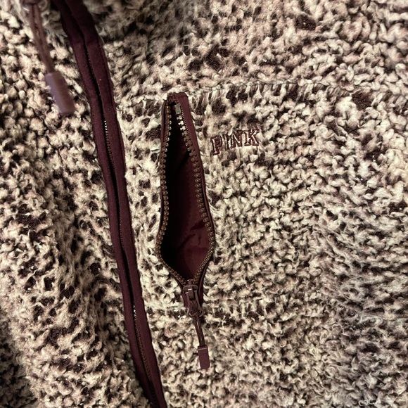 Victoria’s Secret PINK Sherpa Full-Zip in Purple/White. Size M. - Picture 4 of 6